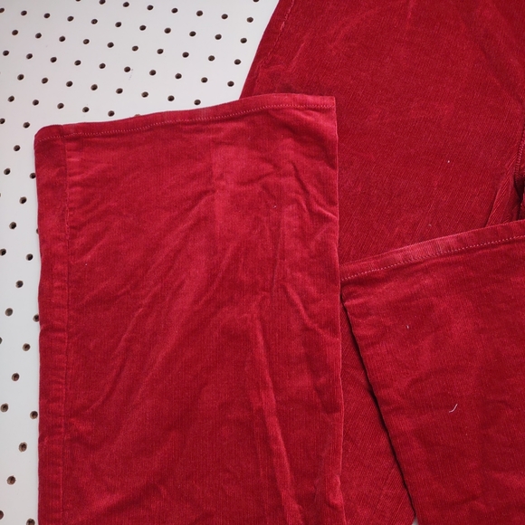 True Craft High Rise Flare Red Corduroy Pants, Size 10 - Picture 3 of 7